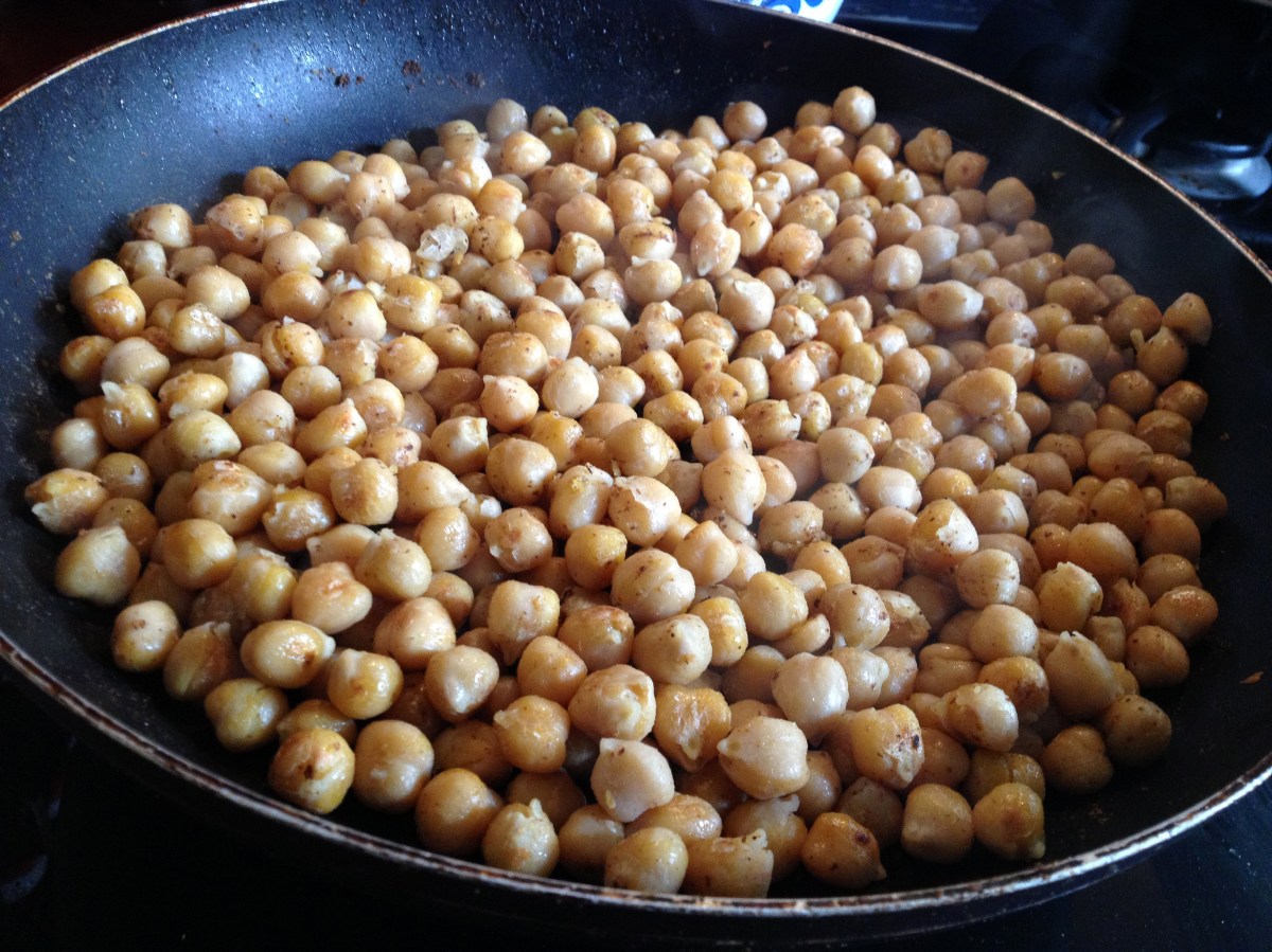 Kichererbsen in Olivenöl gebraten